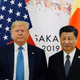 US president Donald Trump standing alongside Chinese president Xi Jinping.